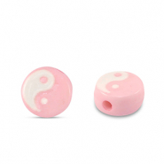 Buchstaben Perlen aus Acryl Yin & Yang Pink-white