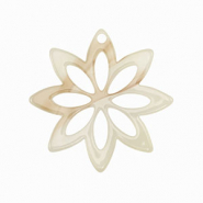 Resin Anhänger Blume Beige