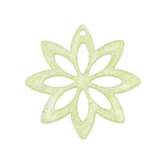 Resin Anhänger Blume Light green