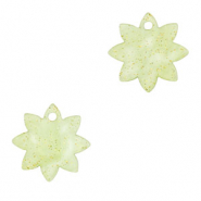 Resin Anhänger Blume Light green
