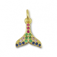 Brass TQ Metall Anh&auml;nger Schwanz Gold-multicolor