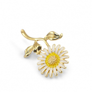 Broschen Blume White-yellow-gold