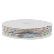 Makramee Band geflochten 1mm Multicolour metallic
