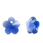 Anh&auml;nger Kristallglas Tropfen Blume Sapphire blue