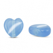 Glasperlen Cat's Eye Herz Blue