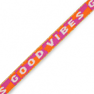 Schmuckband mit Text "Good vibes" Purple-orange-white-gold