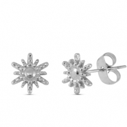 Ohrringe / Ohrstecker aus Stainless Steel - Rostfreiem Stahl Sonne Silver