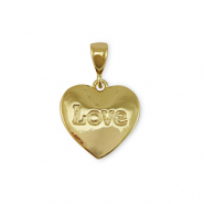 Brass TQ Metall Anh&auml;nger Herz "Love" Gold