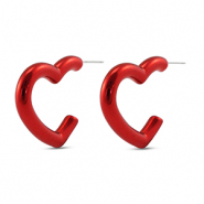 Trendy Ohrringe Herz Red