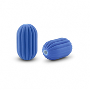 Acryl Perlen Oval Blue