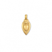 Stainless Steel - Rostfrei Stahl Anh&auml;nger Tropfenform Gold