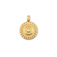 Stainless Steel - Rostfrei Stahl Anh&auml;nger Sonne Gold