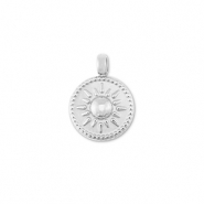 Stainless Steel - Rostfrei Stahl Anh&auml;nger Rund mit sonne Silver