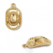 Metall Anh&auml;nger Cowboyhut Gold