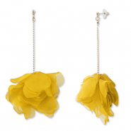 Trendy Ohrringe/Ohrstecker Chiffon Blume Yellow-gold