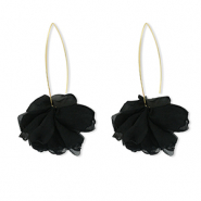 Trendy Ohrringe Chiffon Blume Black-gold