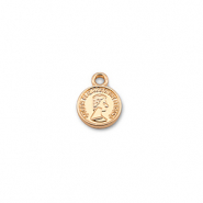 Metall Anh&auml;nger Rund mit Queen Elisabeth Gold