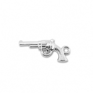 Metall Anhänger Revolver Silver