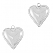 Stainless Steel - Rostfrei Stahl Anh&auml;nger Herz Silver