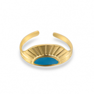 Ringe aus Stainless Steel - Rostfreiem Stahl L&uuml;fter Gold-blue