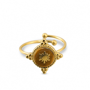 Ringe aus Stainless Steel - Rostfreiem Stahl Schneeflocke Gold-brown