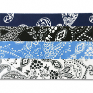 Bandana-Mix-Set 4 St&uuml;ck Dark blue-black-light blue-white