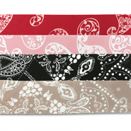 Bandana-Mix-Set 4 St&uuml;ck Red-light pink-black-taupe brown