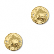 Stainless Steel - Rostfrei Stahl Anhänger Zwischenstück Rund Gold