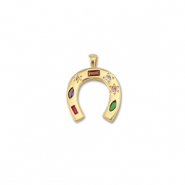 Brass TQ Metall Anh&auml;nger Hufeisen Gold