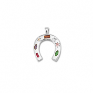 Brass TQ Metall Anh&auml;nger Hufeisen Silver