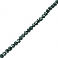 Top Glas Facett Perlen 8x6mm rondellen Dark green
