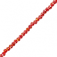 Top Glas Facett Perlen 3x2mm rondellen Red