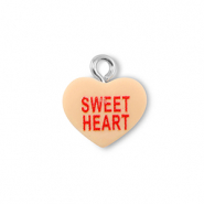 Resin Anhänger Herz "SWEET HEART" Light orange-red