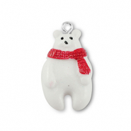 Resin Anhänger Polarbär White-red