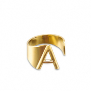 Ringe aus Stainless Steel - Rostfreiem Stahl Buchstabe A Gold