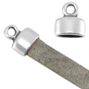 DQ Metall Endkappen mit &Ouml;se Antik silber (Nickelfrei)