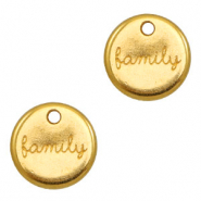 Metall Anh&auml;nger DQ 12mm "Family" Gold (Nickelfrei)