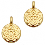 Metall Anh&auml;nger DQ Blume 7mm Gold (Nickelfrei)