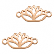 Metall Anh&auml;nger DQ Zwischenst&uuml;ck Lotus Rosegold (Nickelfrei)