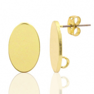 Metall Zubeh&ouml;r DQ Earpin oval 11x18mm Gold (nickelfrei)