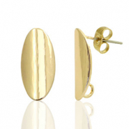 Metall Zubeh&ouml;r DQ Earpin oval 9x18mm Gold (nickelfrei)