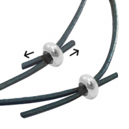 Smart-Stopperperlen Metall DQ 7x3mm Antik silber (Nickelfrei)