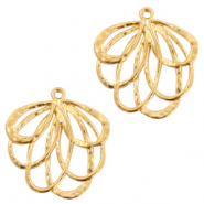 Metall Anh&auml;nger DQ Blume Gold (Nickelfrei)