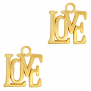 Metall Anhänger DQ "love" Gold (Nickelfrei)
