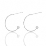 Metall Zubeh&ouml;r DQ Creolen 16mm Antik silber (Nickelfrei)