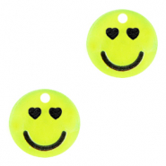 Plexx Anh&auml;nger Smiley Herzen Neon yellow