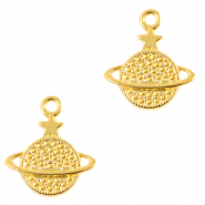 Metall Anh&auml;nger DQ Saturn Gold (Nickelfrei)