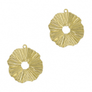 Metall Anh&auml;nger DQ irregular 18mm Gold (Nickelfrei)