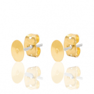 Metall Zubeh&ouml;r DQ Ohrstecker 4mm Gold (Nickelfrei)