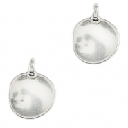 Metall Anh&auml;nger DQ irregular 12mm Antik silber (Nickelfrei)